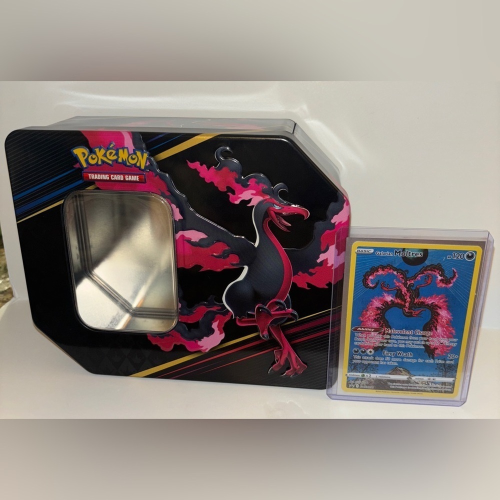Pokémon Trading Card Game Tin with Galarian Moltres Promo Card